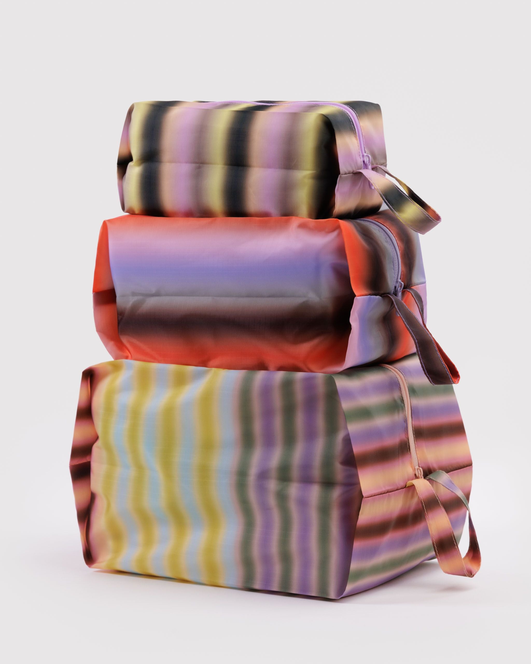 3D Zip Set - Gradient Stripes - Easy Tote