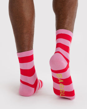 Crew Sock - Pink Stripe