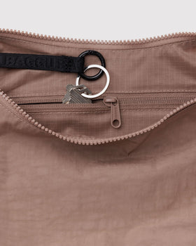 Medium Nylon Crescent Bag - Toasted Almond