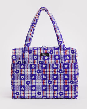 Cloud Carry-on - Market Plaid Blue - Beach Ready