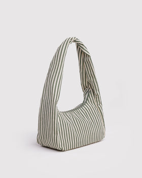 Small Nylon Meringue Bag - Sage Stripe