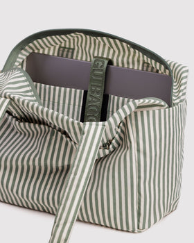Everyday Cloud Bag - Sage Stripe