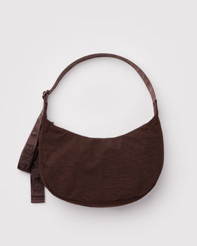 Medium Nylon Crescent Bag - Coffee - Beach Ready