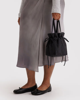 Nylon Drawstring Bag - Black